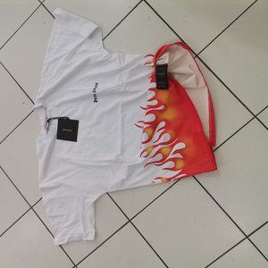 the flame of white and red